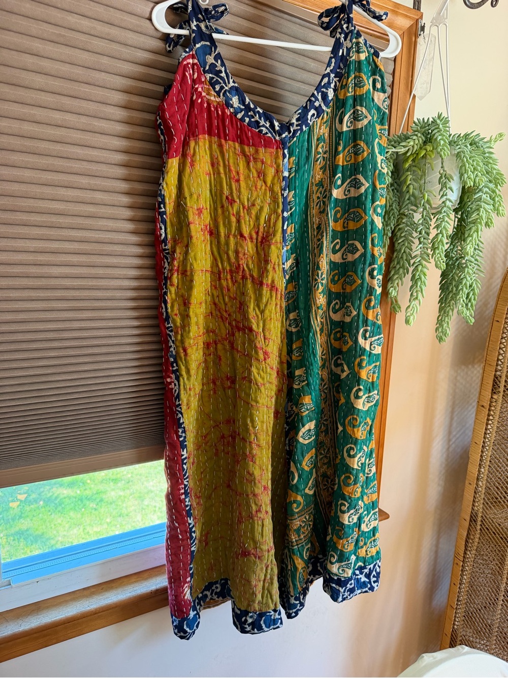 Bohemian Patchwork Maxi Dress in Multicolor - Picture 4 of 5